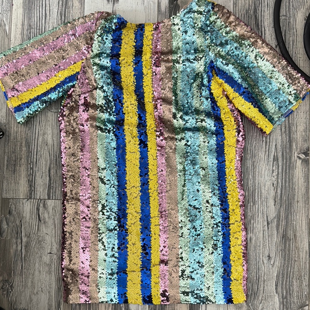 Colorful Striped Sequin Kids Top